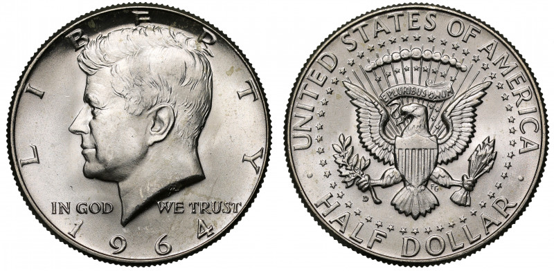 USA, silver Half Dollars (20), 1964, bust of President Kennedy left, date below,...