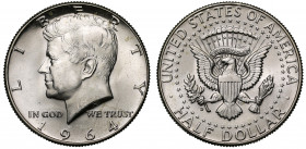 USA, silver Half Dollars (20), 1964, bust of President Kennedy left, date below, rev. heraldic eagle with head turned left holding olive branch and ar...