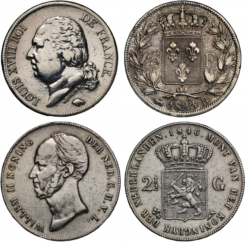 Miscellaneous World Coins (2), Netherlands, William II (1840-1849), silver 2 ½ G...