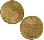 1469-1504. Reyes Católicos (1469-1504). Sevilla. Doble excelente. A&C 28. Au. 6,93 g. Escasa. MBC+. Est.2500.