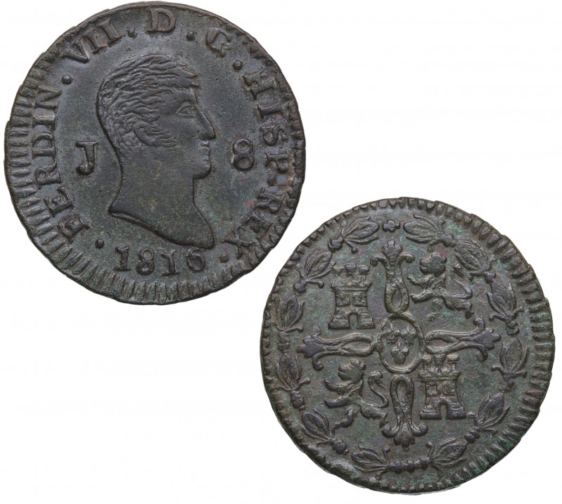 1816. Fernando VII (1808-1833). Jubia. 8 maravedís. A&C 195. Cu. 10,20 g. Año es...