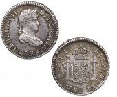 1825. Fernando VII (1808-1833). Potosí. 1 Real. JL. A&C 441. Ag. 1,69 g. Bella. Brillo original. EBC+. Est.130.