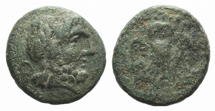 Northern Lucania, Velia, 4th-2nd centuries BC. Æ (12mm, 2.37g, 12h). Laureate he...