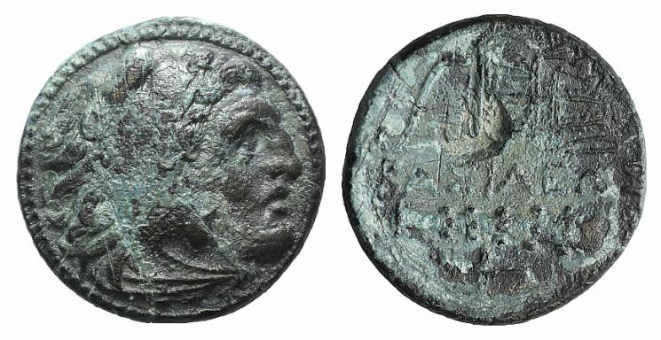 Kings of Macedon. Alexander III ‘the Great’ (336-323 BC). Æ (19mm, 5.37g, 3h). U...