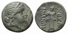 Thrace, Mesambria, c. 175-100 BC. Æ (21.5mm, 8.70g, 12h). Diademed female head r. R/ Athena Promachos standing l.; crested helmet to inner l. Topalov,...