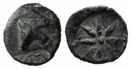 Pontos, Uncertain (Amisos?), c. 130-100 BC. Æ (21mm, 5.18g). Quiver; c/m: bow within oval incuse. R/ Eight-pointed star; bow to r. HGC 7, 311. Green p...