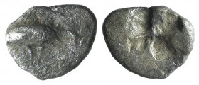Mysia, Kyzikos, c. 6th century BC. AR Obol (9mm, 0.49g). Tunny l. R/ Quadripartite incuse square. Von Fritze II 5; SNG von Aulock 7328. VF