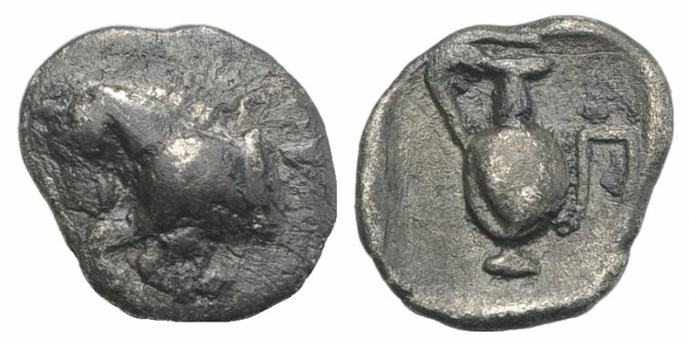 Islands of Mysia, Prokonnesos, c. 450-425 BC. AR Hemiobol (9mm, 0.46g, 12h). For...