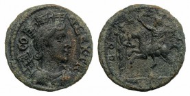 Troas, Alexandria. Pseudo-autonomous issue, c. mid 3rd century AD. Æ (21mm, 4.64g, 12h). Turreted and draped bust of Tyche r., with vexillum over shou...