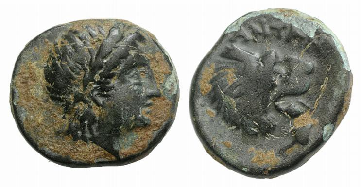 Troas, Antandros, c. 4th-3rd centuries BC. Æ (15mm, 3.08g, 6h). Laureate head of...