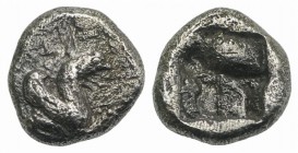 Ionia, Phokaia, c. 510-500 BC. AR Hemidrachm (9mm, 1.57g). Forepart of griffin r. R/ Incuse punch. SNG von Aulock 2253 (Teos). Porous, near VF