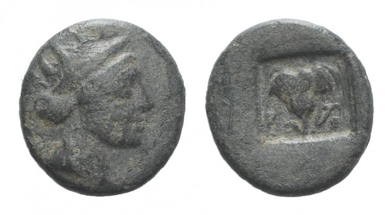 Islands of Caria, Rhodes, c. 188-84 BC. Æ (11.5mm, 1.39g, 12h). Radiate head of ...
