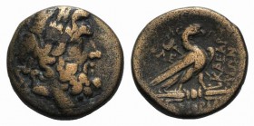 Phrygia, Amorion, 2nd-1st centuries BC. Æ (19mm, 5.49g, 12h). Klean-, magistrate. Laureate head of Zeus r. R/ Eagle standing r. on thunderbolt; caduce...