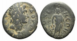 Phrygia, Dokimeion, 3rd century AD. Æ (19mm, 4.12g, 6h). Laureate head of Dokimos r. R/ Asklepios standing facing, head tunred to l., leaning on serpe...