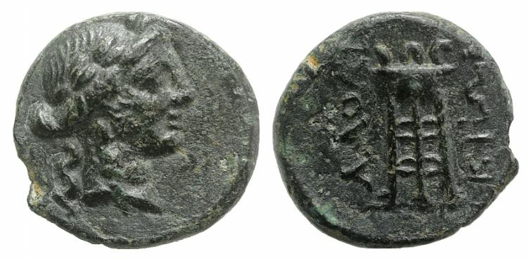 Phrygia, Laodikeia, c. 1st century BC. Æ (14mm, 2.50g, 12h). Laureate head of Ap...