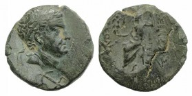 Cilicia, Anazarbos. Tarkondimotos I Philantonios (King of Eastern Cilicia, c. 39-31 BC). Æ (22mm, 7.41g, 12h). Diademed head r.; c/m: anchor within re...