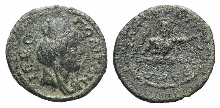 Cilicia, Hierapolis, 2nd-1st centuries BC. Æ (23mm, 4.28g, 6h). Turreted, veiled...