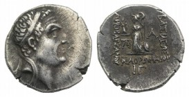 Kings of Cappadocia, Ariobarzanes I (96-63 BC). AR Drachm (17mm, 3.76g, 12h), year 13 (84/3 BC). Diademed head r. R/ Athena standing l., holding Nike ...