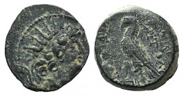 Seleukid Kings, Antiochos VIII (121/0-97/6 BC). Æ (18mm, 6.19g, 1h). Antioch. Radiate head r. R/ Eagle standing l., with sceptre over shoulder. SC 230...