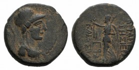 Seleukis and Pieria, Apameia on the Axios, 1st century BC. Æ (19mm, 7.87g, 12h), year 293 (20/19 BC). Helmeted bust of Athena r. R/ Nike standing l., ...