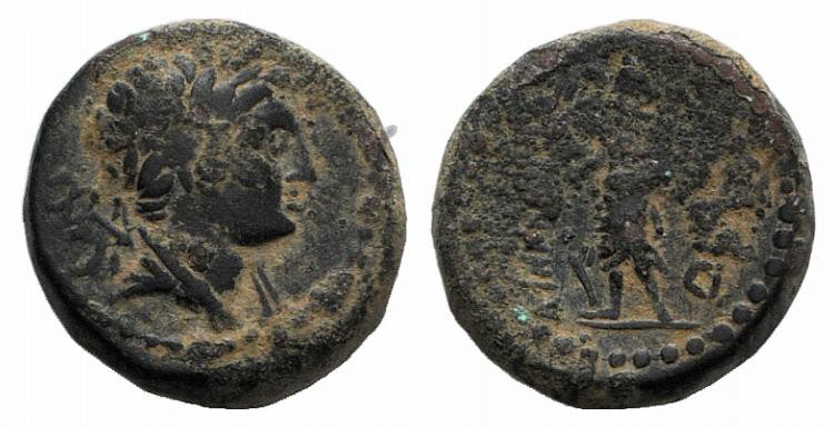 Phoenicia, Marathos, c. 199/8 BC. Æ (18mm, 7.23g, 12h). Laureate bust of Hermes ...