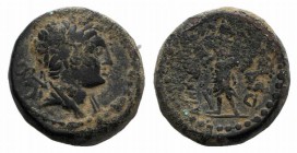 Phoenicia, Marathos, c. 199/8 BC. Æ (18mm, 7.23g, 12h). Laureate bust of Hermes r., holding caduceus. R/ Marathos standing l., holding aphlaston. HGC ...