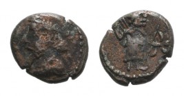 Kings of Elymais, “Prince A” (c. AD 200-250). Æ Unit (13.5mm, 2.98g, 1h). Diademed bust l. R/ Artemis standing r., holding bow and plucking arrow from...