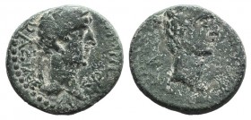 Augustus and Rhoemetalces (11 BC-12 AD). Thrace. Æ (19mm, 4.37g, 6h). Diademed head of Rhoemetalces r. R/ Bare head of Augustus r. RPC I 1714; SNG Cop...