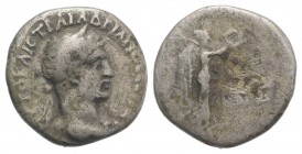 Hadrian (117-138). Cappadocia, Caesaraea-Eusebia. AR Hemidrachm (13mm, 1.65g, 12h). Laureate bust r., with slight drapery. R/ Nike advancing r., holdi...