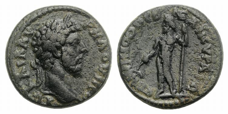 Lucius Verus (161-169). Galatia, Ancyra. Æ (24mm, 8.93g, 7h). Laureate head r. R...