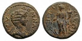 Julia Domna (Augusta, 193-217). Pisidia, Pogla. Æ (24mm, 9.55g, 12h). Draped bust r. R/ Tyche standing l., holding rudder and cornucopia. von Aulock, ...