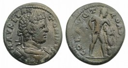 Caracalla (198-217). Troas, Alexandria. Æ (25mm, 7.22g, 6h). Laureate and cuirassed bust r. R/ Herakles standing r., leaning on club with lion skin. B...