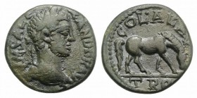Severus Alexander (222-235). Troas, Alexandria. Æ (24mm, 7.68g, 6h). Laureate head r. R/ Horse grazing r. RPC VI online 3992 (temporary); Bellinger A3...