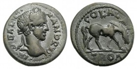 Severus Alexander (222-235). Troas, Alexandria. Æ (26mm, 8.64g, 6h). Laureate head r. R/ Horse grazing r. Bellinger A339. Near VF