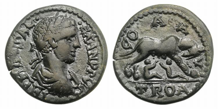 Severus Alexander (222-235). Troas, Alexandria. Æ (25mm, 7.38g, 7h). Laureate, d...