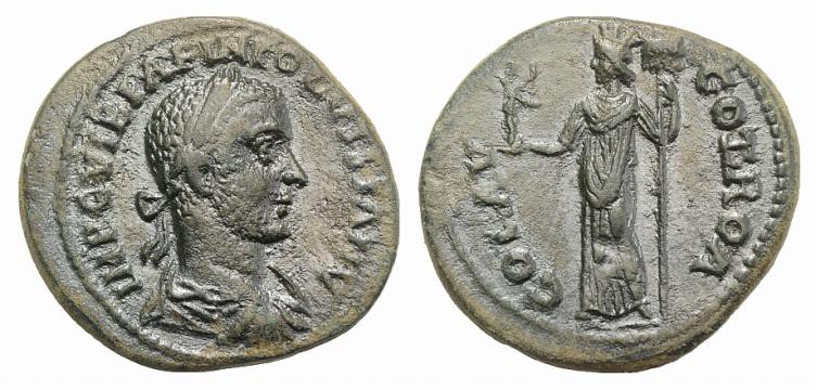 Volusian (251-253). Troas, Alexandria. Æ (24mm, 6.50g, 6h). Laureate, draped and...