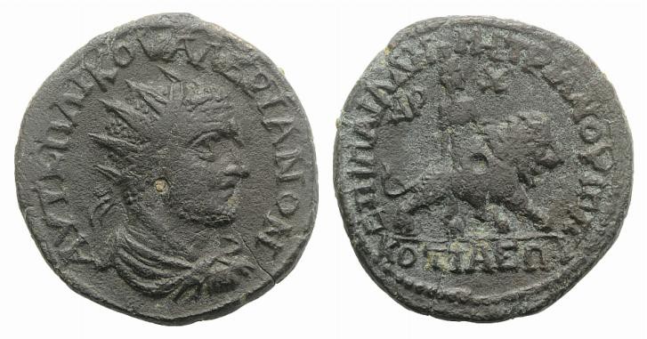Valerian I (253-260). Phrygia, Cotiaeum. Æ (24mm, 7.13g, 12h). P. Aelius Demetri...