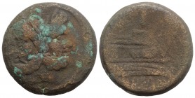 Anonymous, Rome, after 211 BC. Æ As (32mm, 31.06g, 11h). Laureate head of Janus. R/ Prow of galley r. Crawford 56/2; RBW 200. Brown patina, Fine - Goo...