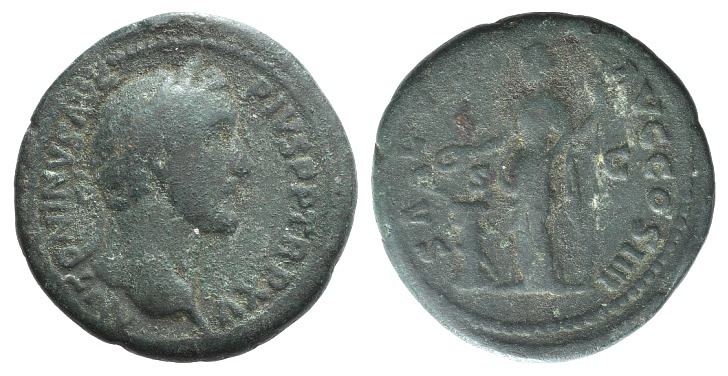 Antoninus Pius (138-161). Æ As (28mm, 11.62g, 6h). Rome, 151-2. Laureate head r....