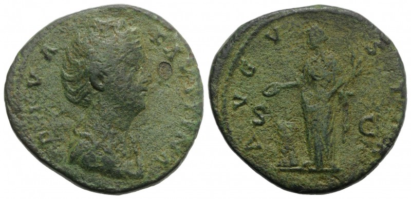 Diva Faustina Senior (died AD 140/1). Æ Sestertius (32mm, 18.47g, 6h). Rome, 141...