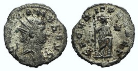 Gallienus (253-268). AR Antoninianus (18mm, 3.06g, 12h). Rome, c. 265-7. Radiate head r. R/ Securitas standing l., resting elbow on column and holding...