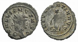 Gallienus (253-268). Antoninianus (22mm, 3.93g, 6h). Rome. Radiate head r. R/ Indulgentia standing l., leaning on column, legs crossed, holding baton ...