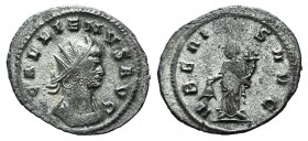 Gallienus (253-268). Antoninianus (23mm, 3.66g, 6h). Siscia, 260-8. Radiate and laureate head r. R/ Uberitas, standing l., holding a bunch of grapes a...