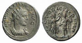 Gallienus (253-268). Antoninianus (20mm, 4.26g, 6h). Antioch, c. 257-260. Radiate and cuirassed bust r. R/ Victory advancing r., holding palm, present...