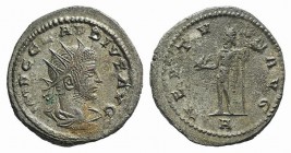 Claudius II (268-270). Antoninianus (20mm, 3.44g, 12h). Antioch, 268-270. Radiate, draped, and cuirassed bust r. R/ Neptune standing L., holding dolph...