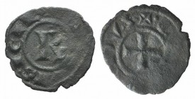 Italy, Brindisi. Corrado I (1250-1254). BI Denaro (14mm, 0.59g, 5h). Rx. R/ Cross. Spahr 153. VF