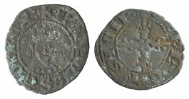 Italy, Napoli. Carlo II d’Angiò (1285-1309). BI Denaro Regale (16mm, 0.72g). Crowned bust facing. R/ Cross. P.R.4; MIR 25. Good Fine