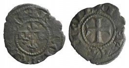 Italy, Napoli. Carlo II d’Angiò (1285-1309). BI Denaro Gherardino (14mm, 0.54g). Four fleur-de-lis. R/ Cross. P.R.5. VF