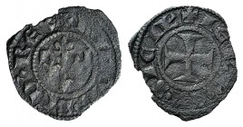 Italy, Napoli. Carlo II d’Angiò (1285-1309). BI Denaro Gherardino (15mm, 0.43g, 5h). Four fleur-de-lis. R/ Cross. P.R.5. Near VF