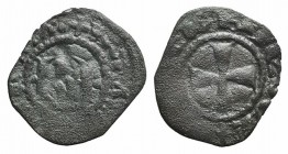 Italy, Sicily, Messina. Carlo I d’Angiò (1266-1285). BI Denaro (16mm, 0.60g). KA. R/ Cross. Spahr 37. Near VF